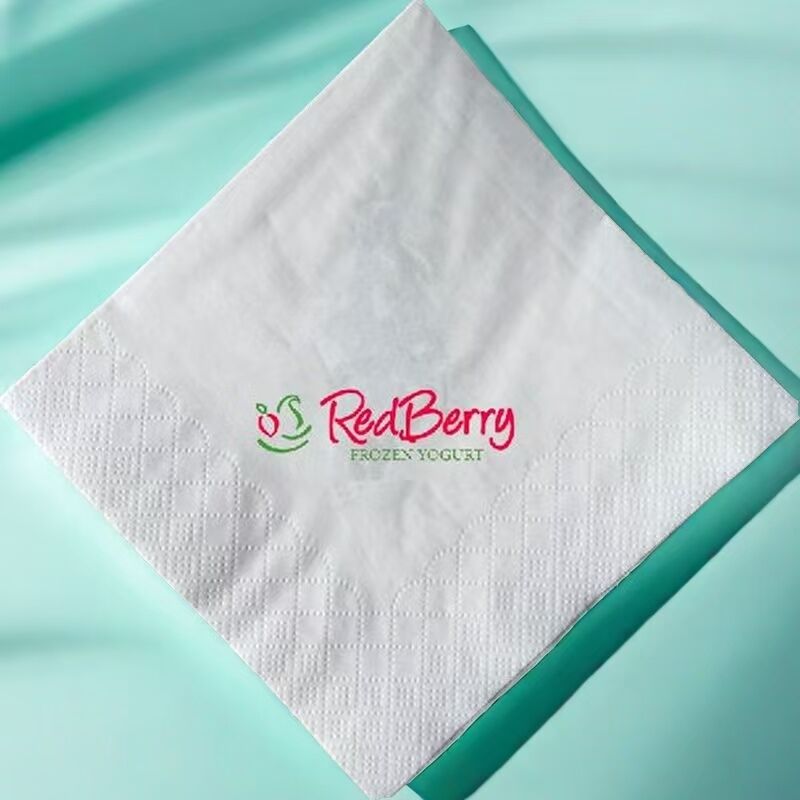 Logo personnalisé imprimé en papier à fleurs serviettes pour mariage Fête d'événement Restaurant Usage en gros