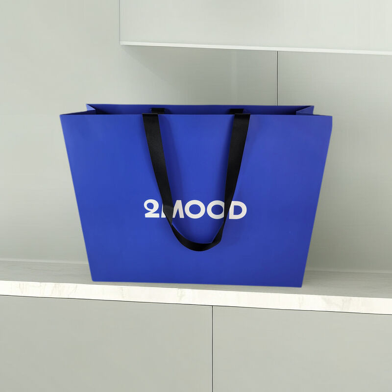 Sac de courses en papier blanc et haut de gamme avec Logo personnalisé imprimé, emballage de bijoux et de vêtements, cadeau