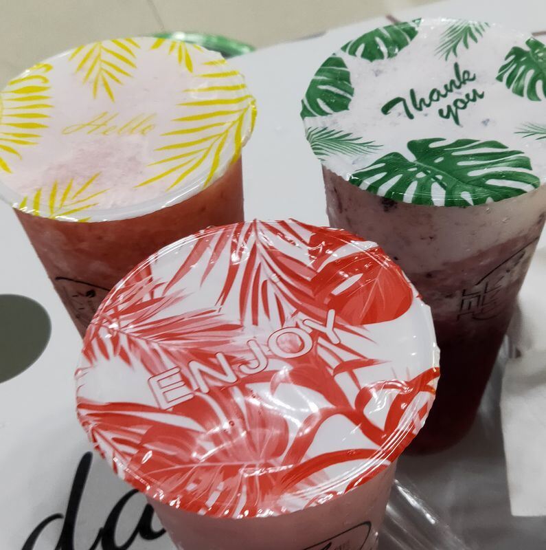 Film d'étanchéité à la tasse sur mesure Film d'étanchéité à la tasse en PP Film d'étanchéité à la tasse en thé à bulles pour tasse en PP PET