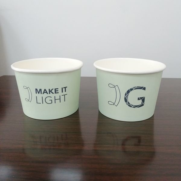 10000 quantités de tasses de glace en papier avec jusqu'à 9 couleurs et un design personnalisable